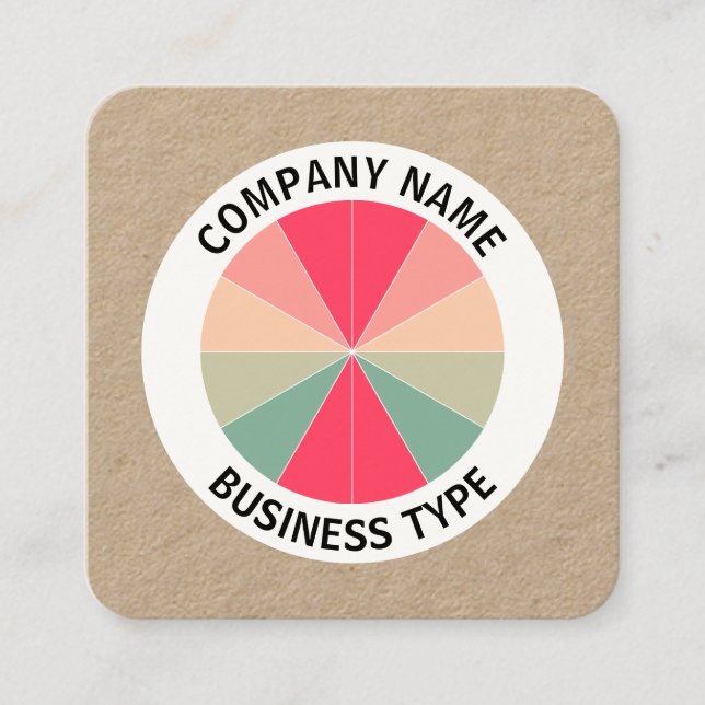 Tarjeta De Visita Cuadrada Resumen Pie 03 - kraft (Anverso)