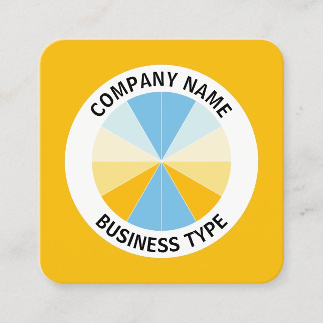 Tarjeta De Visita Cuadrada Resumen Pie 04 - Amber #F8BC08 (Anverso)