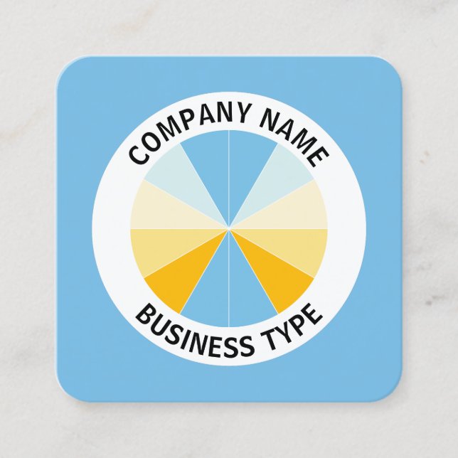 Tarjeta De Visita Cuadrada Resumen Pie 04 - Azul #76BCE5 (Anverso)