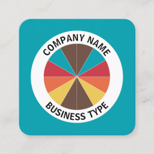 Tarjeta De Visita Cuadrada Resumen Pie 05 - Azul #009FAE