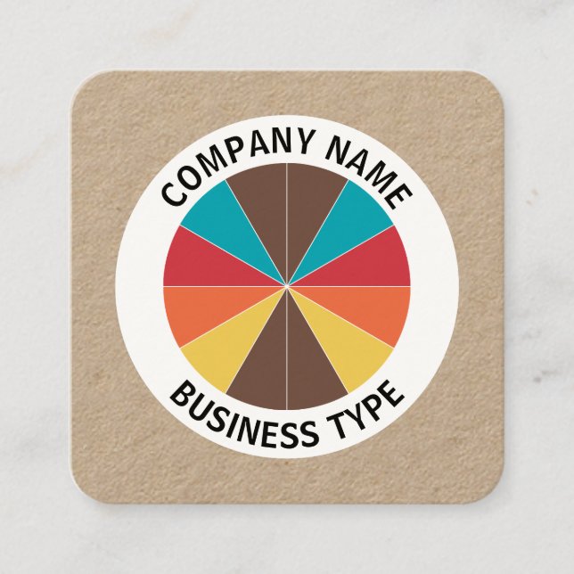 Tarjeta De Visita Cuadrada Resumen Pie 05 - kraft (Anverso)