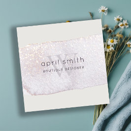 Tarjeta De Visita Cuadrada Resumen Pincel Lilac Púrpura Brocha Monograma Bril