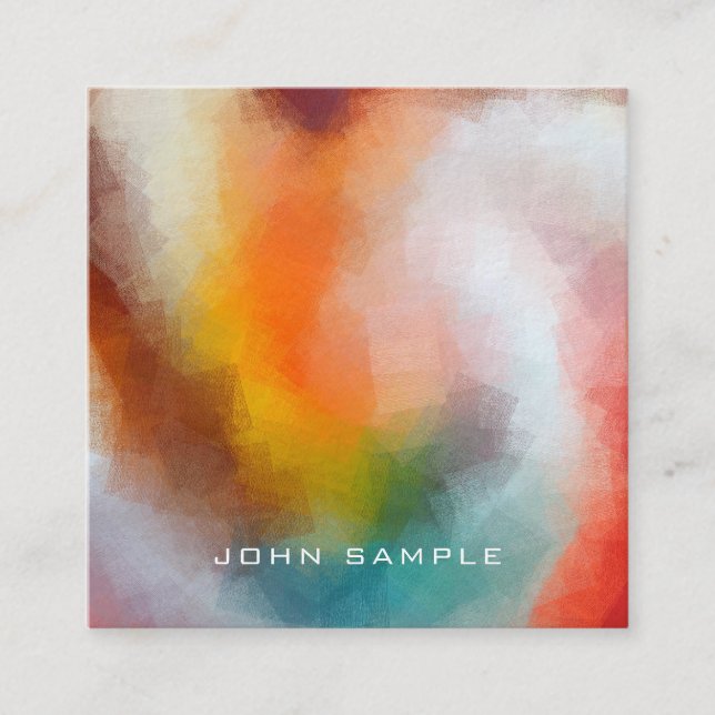 Tarjeta De Visita Cuadrada Resumen profesional Art Premium Thick Luxury (Anverso)