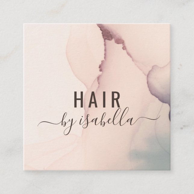 Tarjeta De Visita Cuadrada Resumen Rubor Pink Hair Stylist (Anverso)