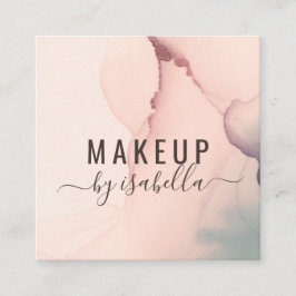 Tarjeta De Visita Cuadrada Resumen Rubor Pink Makeup Artists Square Business