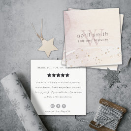 Tarjeta De Visita Cuadrada Resumen Solicitud de revisión de monograma dorado