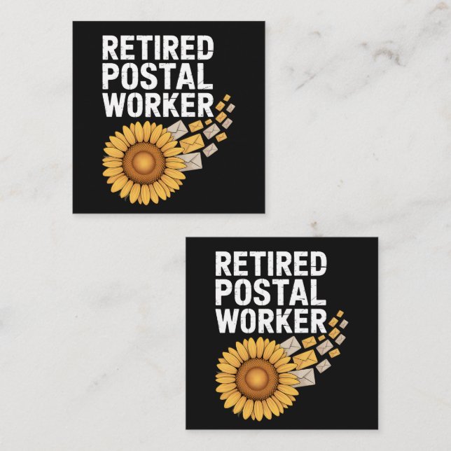 Tarjeta De Visita Cuadrada Retired Postal Worker (Anverso / Reverso)