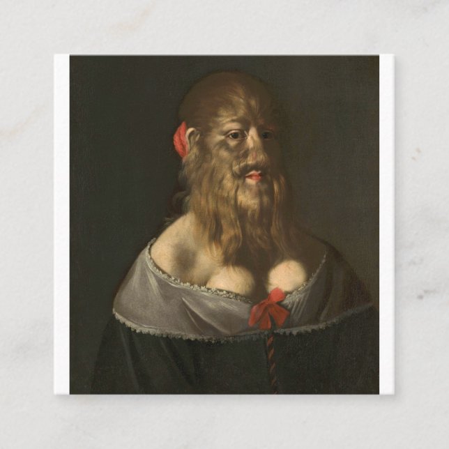 Tarjeta De Visita Cuadrada Retrato De Bárbara Van Beck Curiosidades Y Oddit (Anverso)