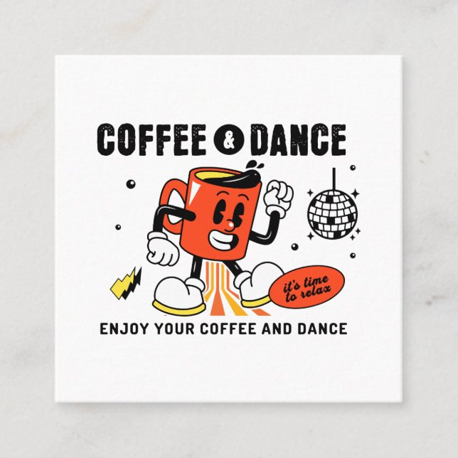 Tarjeta De Visita Cuadrada Retro-1 Personalizado de café (Anverso)