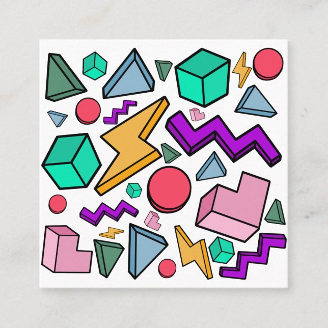 Tarjeta De Visita Cuadrada Retro de cosecha estética de los años 80 (Anverso)