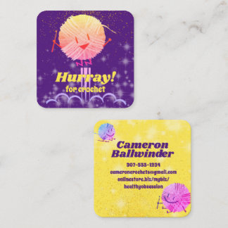 Tarjeta De Visita Cuadrada Retro lindo salto garabato hilván gancho ganchos b