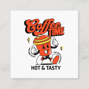 Tarjeta De Visita Cuadrada Retro Personalizado del café