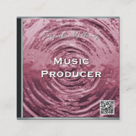 Tarjeta De Visita Cuadrada Retro QR Code Pink Music CD Case