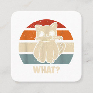 Tarjeta De Visita Cuadrada Retro Qué Gato Cuchillo Maullido Gatito Gatos Dive