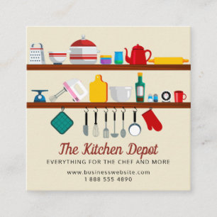 Tarjeta De Visita Cuadrada Retro Stock el chef de cocina