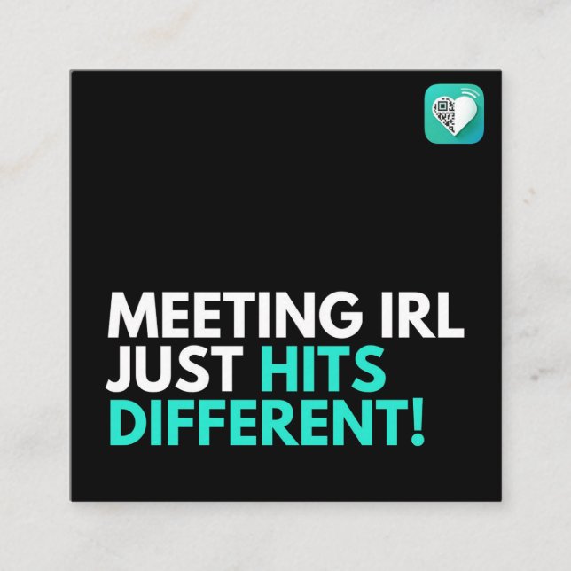 TARJETA DE VISITA CUADRADA REUNIÓN IRL HITS DIFF (Anverso)