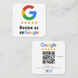 Tarjeta De Visita Cuadrada Revisar código QR de Google Review Calificaciones 