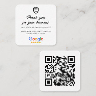 Tarjeta De Visita Cuadrada Revistas de Google   Código QR de vínculo de revis