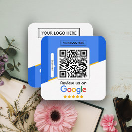Tarjeta De Visita Cuadrada Revistas de Google | Código QR de vínculo de revis