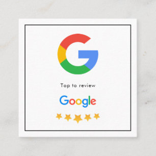 Tarjeta De Visita Cuadrada Revistas de Google   Reseña empresarial