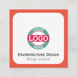 Tarjeta De Visita Cuadrada Rojo anaranjado moderno del logotipo de encargo
