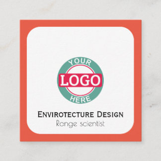 Tarjeta De Visita Cuadrada Rojo anaranjado moderno del logotipo de encargo