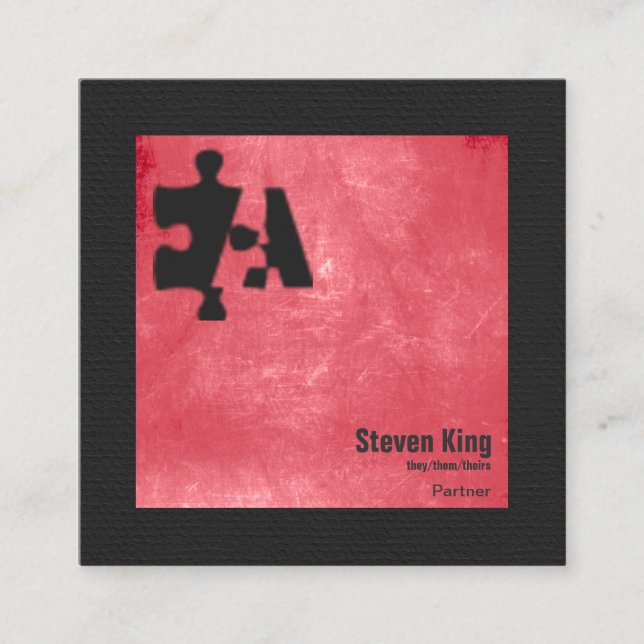 Tarjeta De Visita Cuadrada Rojo de ley argentino (Anverso)