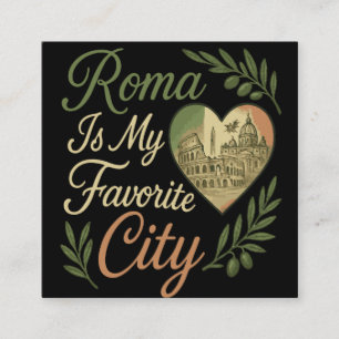 Tarjeta De Visita Cuadrada Roma es mi ciudad favorita