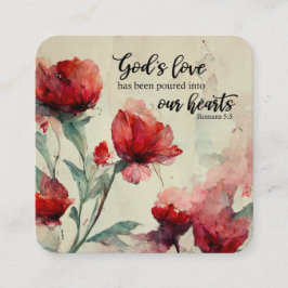 Tarjeta De Visita Cuadrada Romanos 5:5 La Biblia de amor de Dios contra las f
