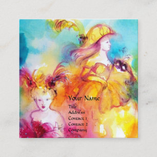 Tarjeta De Visita Cuadrada RONDO EN LAGUNA Artes Escénicas ,Diseñador de disf