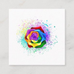 Tarjeta De Visita Cuadrada Rosa arcoiris colorido