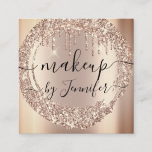 Tarjeta De Visita Cuadrada Rosa de logotipo de Personalizado de 6 puntas prof