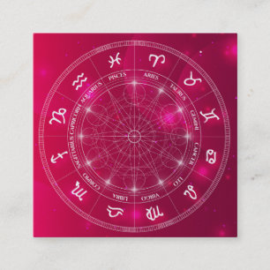 Tarjeta De Visita Cuadrada Rosa de los servicios a empresas de la astrología