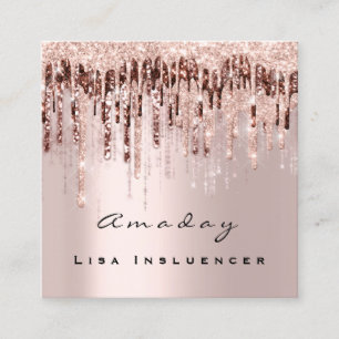 Tarjeta De Visita Cuadrada Rosa de medios sociales maquillaje del planificado