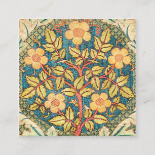 Tarjeta De Visita Cuadrada Rosa De William Morris