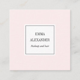 Tarjeta De Visita Cuadrada Rosa en colores pastel de moda minimalista