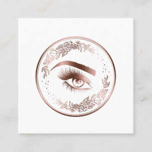 Tarjeta De Visita Cuadrada Rosa floral de lujo dorado azotes Círculo Ojos