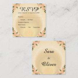 Tarjeta De Visita Cuadrada Rosa Floral Elegante Rubor