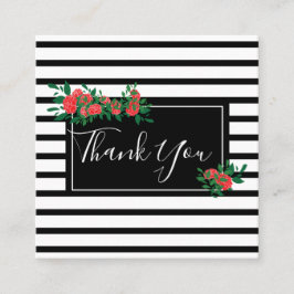 Tarjeta De Visita Cuadrada Rosa floral gracias