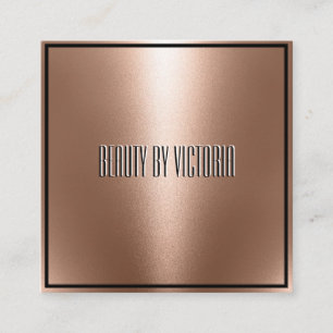 Tarjeta De Visita Cuadrada Rosa Gold Copper minimalista elegante y moderno