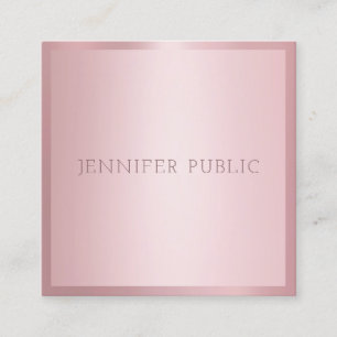 Tarjeta De Visita Cuadrada Rosa Gold Moderno Plantilla Elegante Profesional