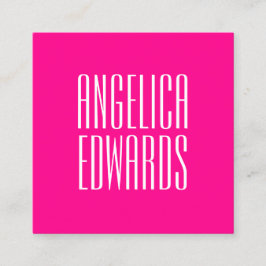 Tarjeta De Visita Cuadrada Rosa intrépido de moda simple moderno minimalista