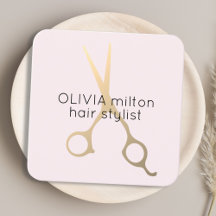 Rosa minimalista Faux Gold Scissors Hair Stylist