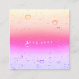 Tarjeta De Visita Cuadrada Rosa Rosa Rosa Ombre Resumen de las Bolas del Océa