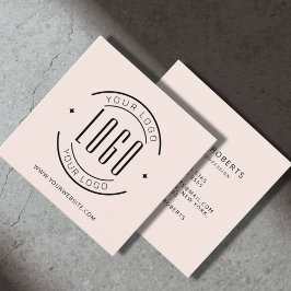 Tarjeta De Visita Cuadrada Rosa rubor moderno simple agregar su logo 