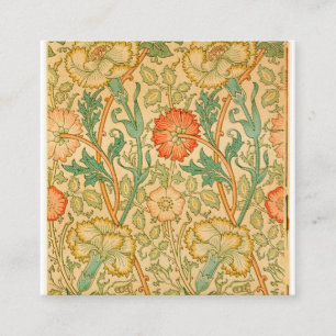 Tarjeta De Visita Cuadrada Rosa Y Rosa De William Morris