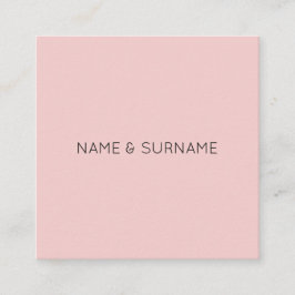 Tarjeta de visita cuadrada rosada moderna elegante