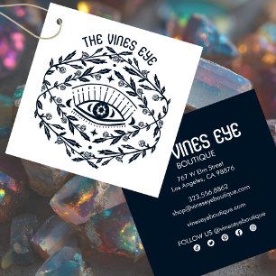 Tarjeta De Visita Cuadrada Rosas oculares místicos Vines Boho Personalizado H
