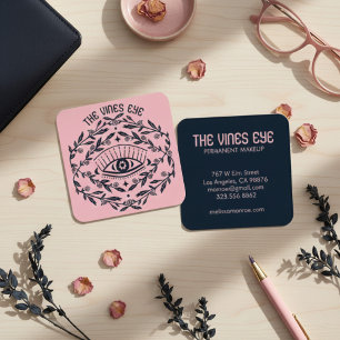 Tarjeta De Visita Cuadrada Rosas oculares místicos vivan boho mágico