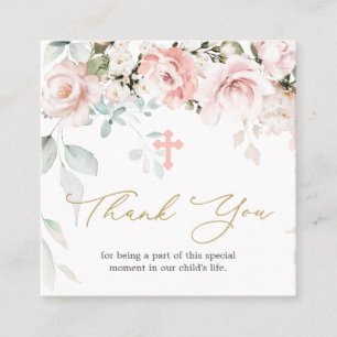 Tarjeta De Visita Cuadrada Rosas rosas rosas rosas Folias Baptismo Gracias Ta